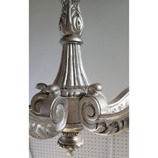 Late 20th Century Late 20th Century French Style Carved Wood Chandelier For Sale - Image 5 of 6