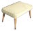 Vintage Mid Century Modern Cream White Ottoman W Peg Legs For Sale