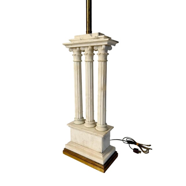 White Marble Lamp - Grand Tour For Sale - Image 8 of 11