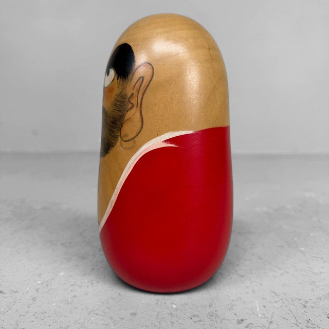 Wood Vintage Shōwa Daruma Kokeshi by Miyashita Hajime, Japan, 1970s For Sale - Image 7 of 10