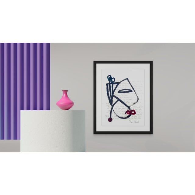 One-Of-A-Kind 'Portrait of a Woman' - Abstract Figurative Original Oil Painting in the Style of Pablo Picasso For Sale - Image 6 of 6