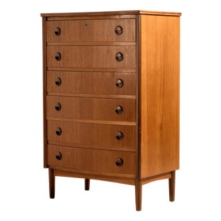 Teak Dresser with Six Drawers, 1960s For Sale