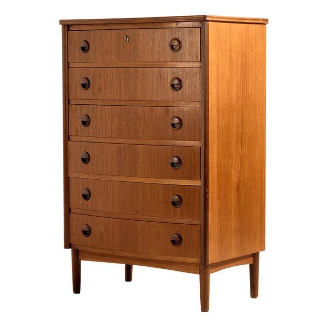 Teak Dresser with Six Drawers, 1960s For Sale