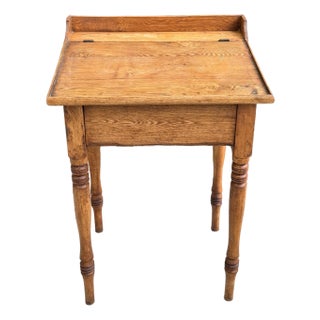 Antique Slant Top Chestnut Pine Writing Desk For Sale
