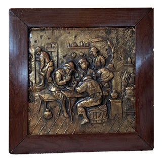Vintage Brass Relief Panel, 1960 For Sale