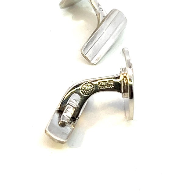 Traditional 1990s Pair of Georg Jensen Estate Cufflinks Sterling Silver For Sale - Image 3 of 4