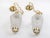 Brass 1950s French Rococo Brass Chain Pendant Lights, Acid-Etched Pressed Crystal Shades - A Pair For Sale - Image 8 of 12