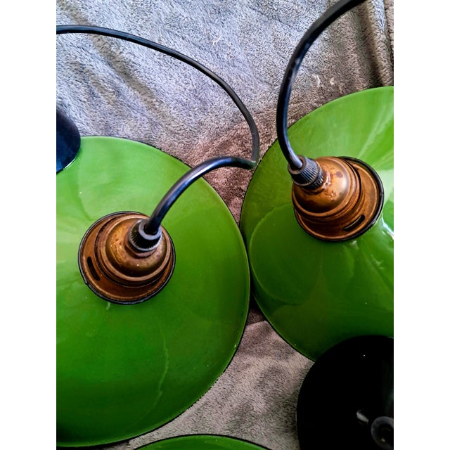 Metal Vintage Industrial Bauhaus Ceiling Lights from Zenith, Belgium, 1930, Set of 4 For Sale - Image 7 of 14