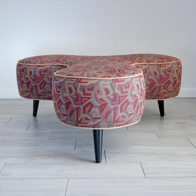 Late 20th Century Milo Baughman for Thayer Coggin Trefoil Ottoman For Sale - Image 10 of 11