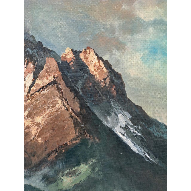 Arno Lemke, Waxenstein and Alpspitze, 1950s, Oil on Canvas For Sale - Image 11 of 15