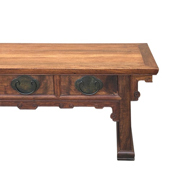 Oriental Rectangular Rosewood Charm Patina 3 Drawers Coffee Table For Sale - Image 12 of 15