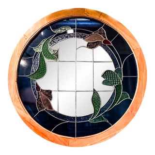 Large Round Stained Glass Window For Sale