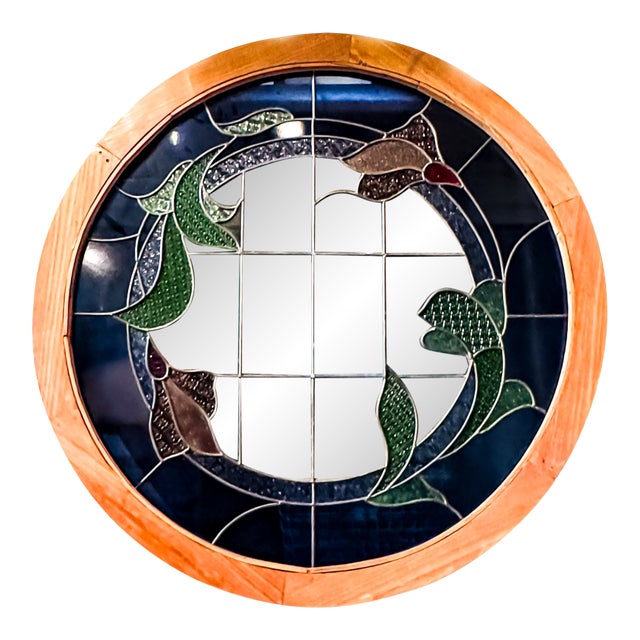 Large Round Stained Glass Window For Sale