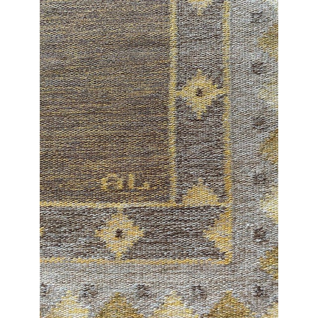 Scandinavian Modern Pastel Röllakan Flatweave Rug, 1950s For Sale - Image 16 of 17