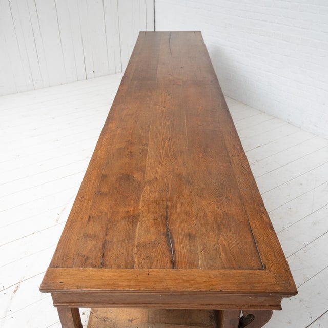 Large Vintage Oak Drapers Table, 1920 For Sale - Image 10 of 13