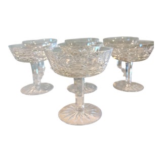 Vintage Waterford Cut Crystal Lismore Champagne Coupes - Set of 7 For Sale