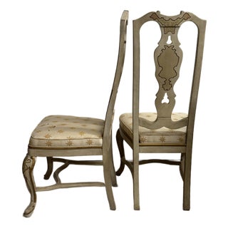 1970s Pair of Drexel Heritage Sketchbook Chinoiserie Gilt Chairs – Hollywood Regency For Sale