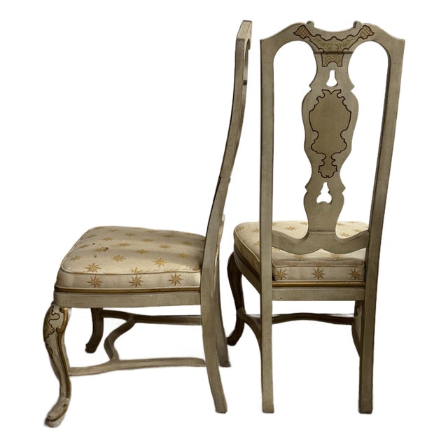 1970s Pair of Drexel Heritage Sketchbook Chinoiserie Gilt Chairs – Hollywood Regency For Sale