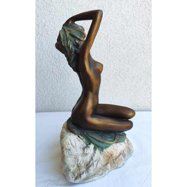 Bronze Figure of a Nude Woman on Marble, 1891 For Sale - Image 6 of 7