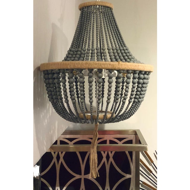 2020s Organic Modern Gray Bead Chandelier For Sale - Image 5 of 5