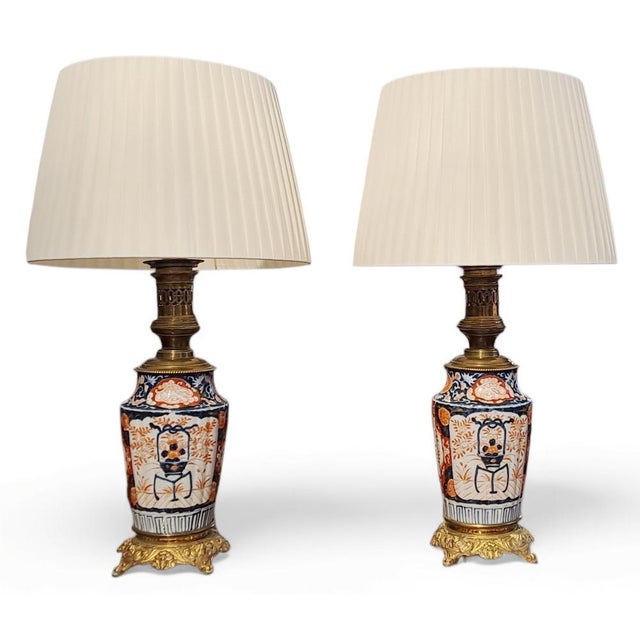 Japanese Imari Porcelain Lamps, Set of 2 For Sale - Image 4 of 10