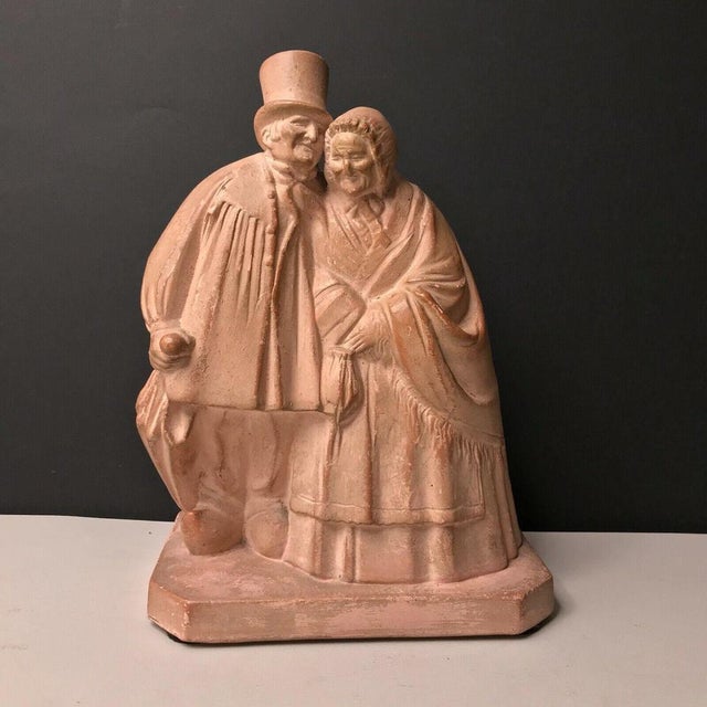 Norman Couple Figurine in Terracotta from V. Becquerel, 1800s For Sale - Image 12 of 12