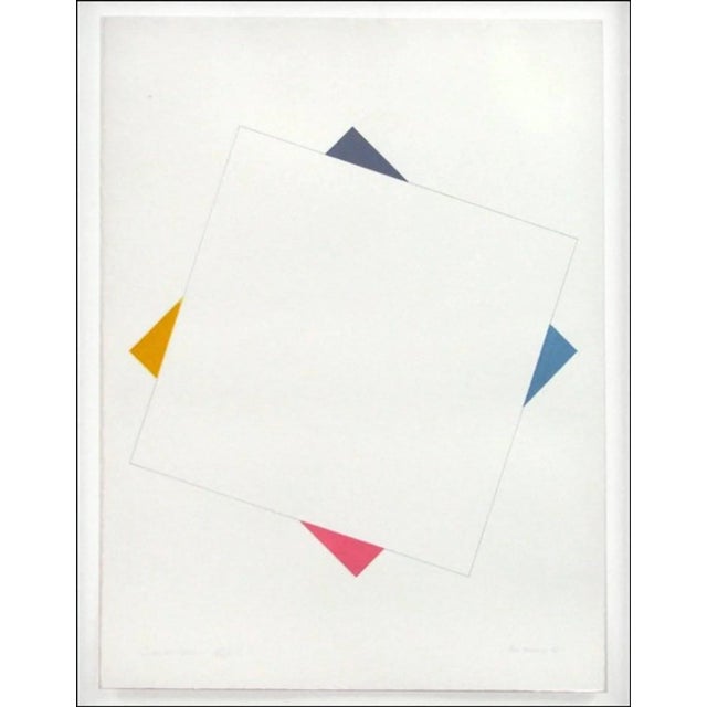 Richard Allen, British Modern "FOUR CORNERS II" Abstract Geometric Minimalist Gouache Painting 1987 For Sale - Image 9 of 9