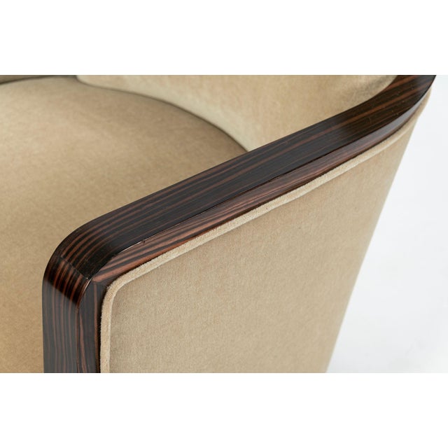French Art Deco Mohair Lounge Chairs by Eric Bagge for Mercier Frères, Macassar Ebony, 1920s For Sale - Image 12 of 13