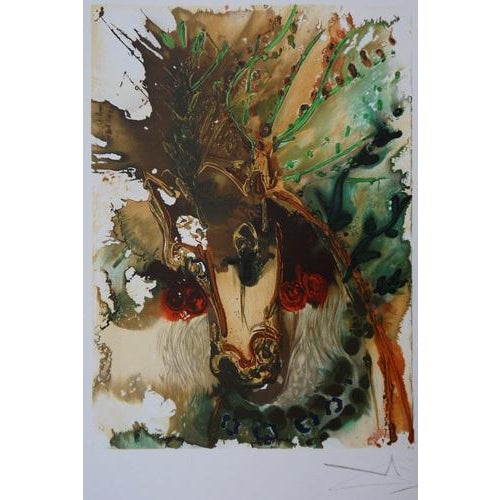 Modern Salvador Dali, Horses, Bucephalus, Lithograph For Sale - Image 3 of 5