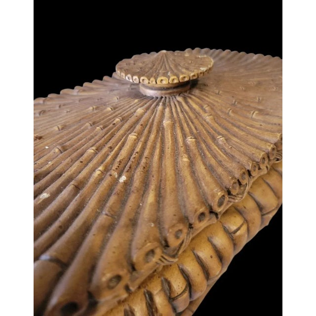 1990s Vintage Faux Bamboo Plaster Decorative Regency Storage Table Box For Sale - Image 5 of 9