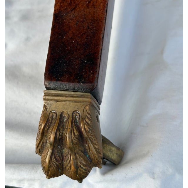 Wood Title Early 19th Century English Regency Mahogany Writing / Sofa Table With Brass Paw Feet For Sale - Image 7 of 9
