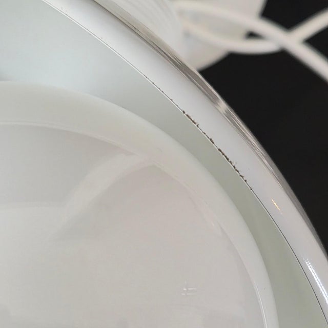 Vintage White Lacquered Steel Pendant Light by Vico Magistretti, 1960s For Sale - Image 9 of 11