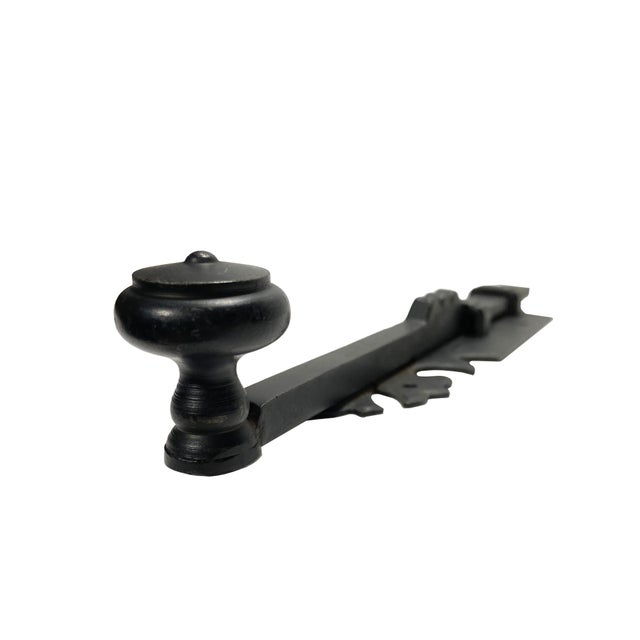 Mid-Century Modern Pair of Vintage Spanish–style Metal Sliding Bolt Gate Latches For Sale - Image 3 of 6