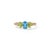 Embrace vibrant color and striking design with this beautifully crafted Oval Blue Topaz and Peridot Cluster Ring. At its...