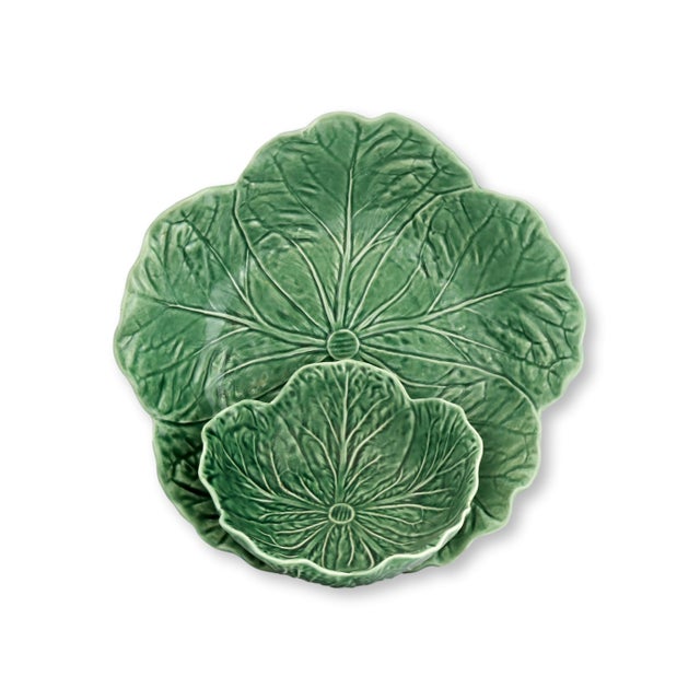 Bordallo Pinheiro Late 20th Century Bordallo Pinheiro Cabbageware Bowls, Set of 3 For Sale - Image 4 of 7