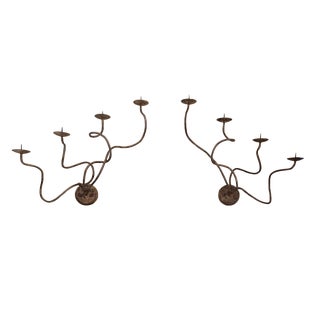 Michael Taylor Italian Silvered Wall Sconces For Sale
