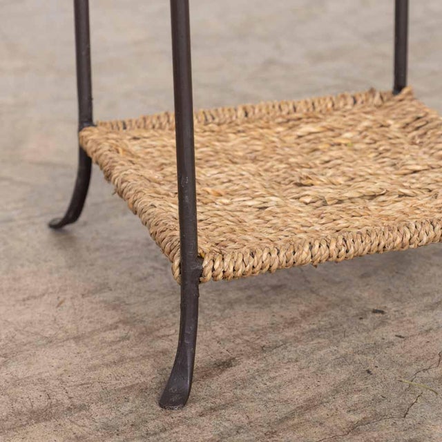 1960s French Rush and Iron Side Table For Sale - Image 9 of 11