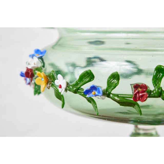 Floral Embellished, Italian Glass Tazza For Sale In Los Angeles - Image 6 of 6
