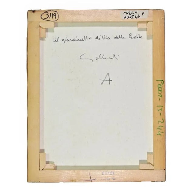 Alberto Gallerati, The Little Garden on Via della Partita, Oil on Canvas, 1970s For Sale - Image 4 of 5