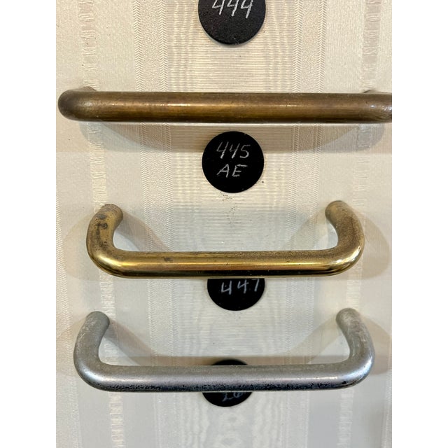 Mid-Century Modern Vintage Framed Mercantile Brass Hardware Display For Sale - Image 3 of 14