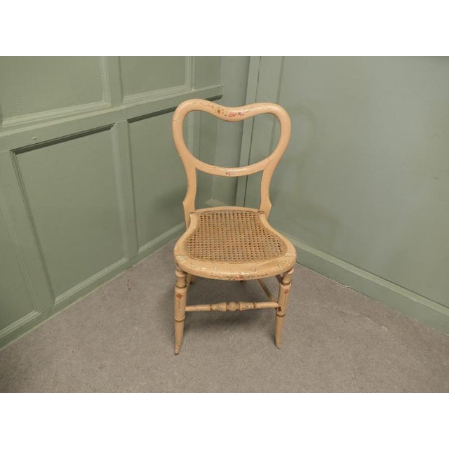 Victorian Painted Balloon Back Bedroom Chair This pretty Chair has a Balloon Back Style and a woven flat cane seat. The...