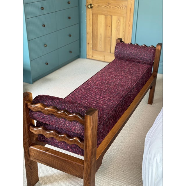 Not Yet Made - Made To Order Sunday Day Bench in Walnut and Bouclé by Fosfeen For Sale - Image 5 of 5