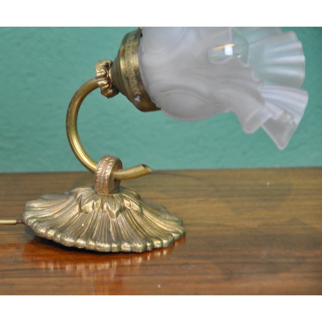 Metal and Glass Wall Light, 1950s For Sale - Image 4 of 8