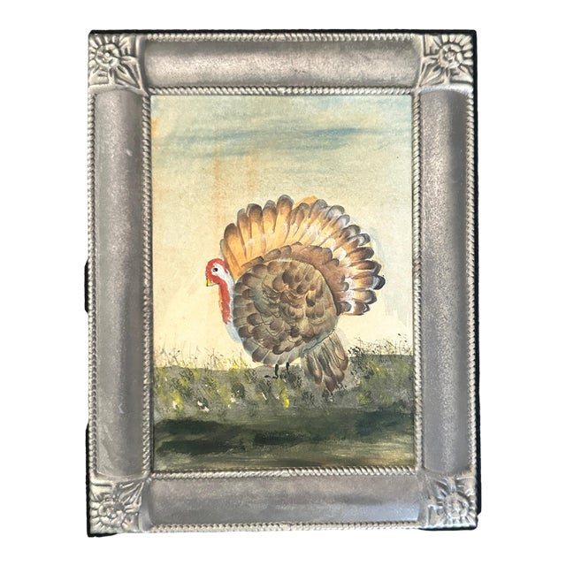 Folk Art Turkey Watercolor For Sale