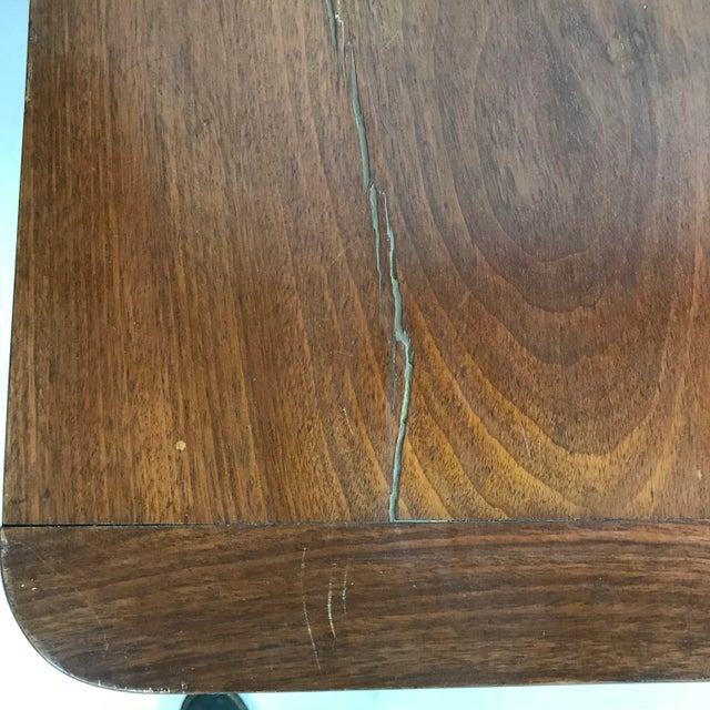 Burnt Umber Vintage Neo Classical Mahogany Folding Portable Bar Table For Sale - Image 8 of 9