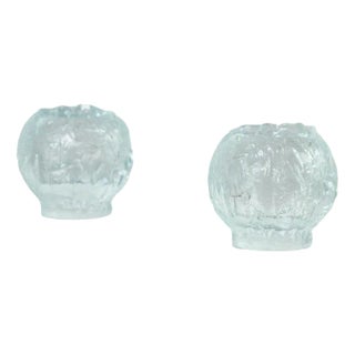 Swedish Candleholders in Glass, Set of 2 For Sale