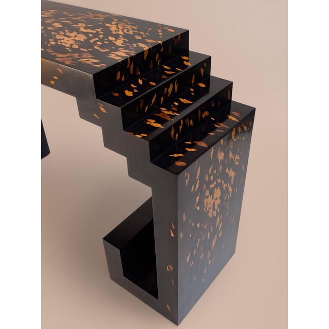 Brown Mont Marquetry Console Table by Studio Karen B For Sale - Image 8 of 11