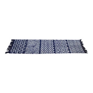 Blue & White Five Panel Table Runner For Sale
