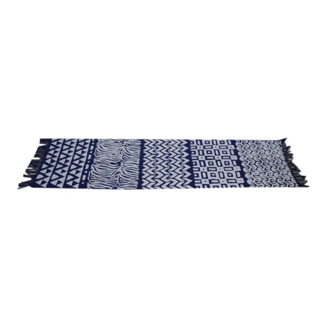 Blue & White Five Panel Table Runner For Sale