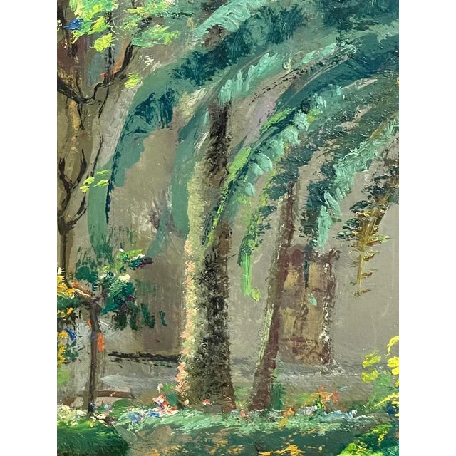 Cavasanti, Court Interior, 1962, Oil Painting on Panel, Framed For Sale - Image 4 of 7